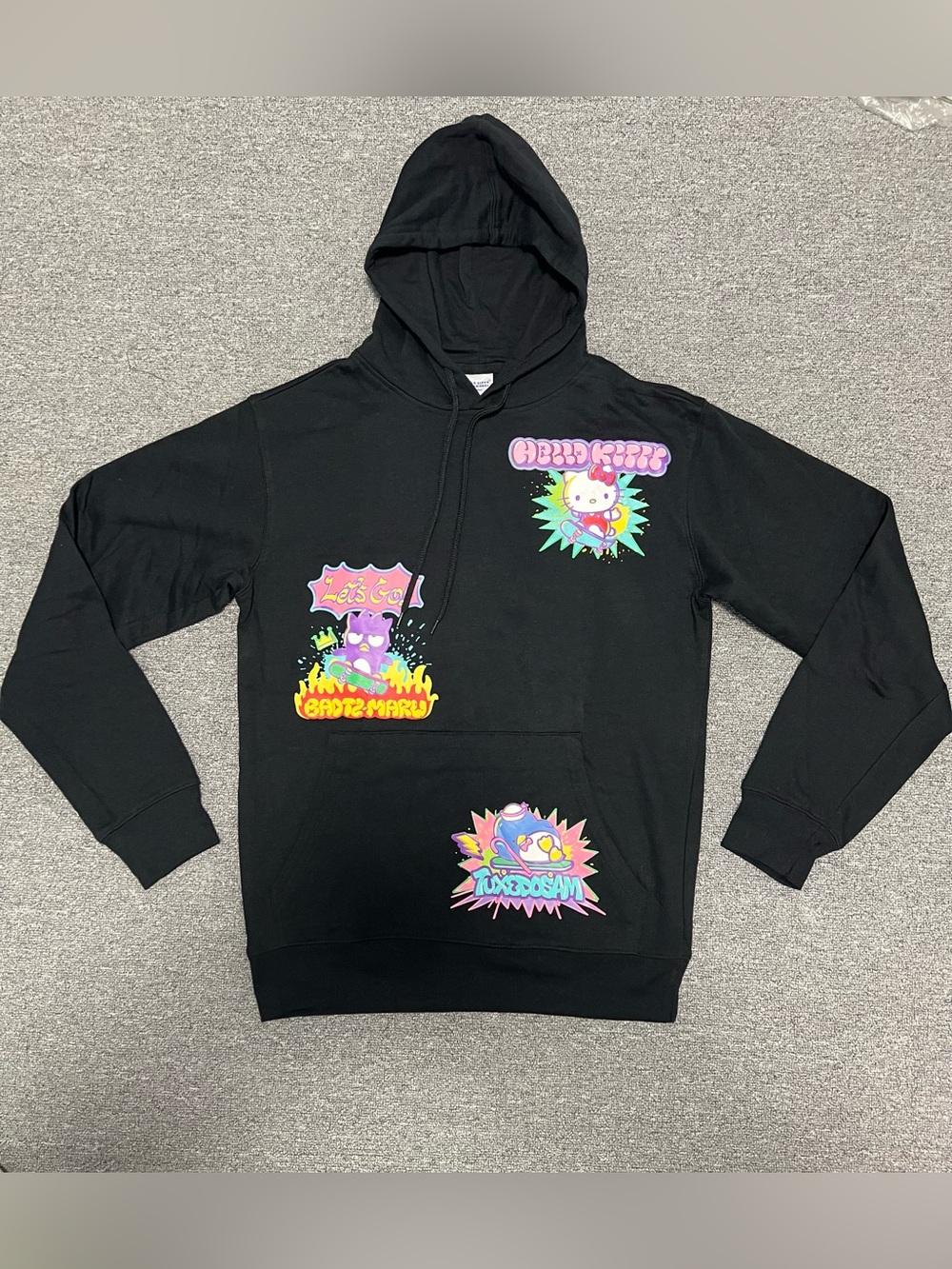Sanrio Hello Kitty And Friends Black Pullover Hoodie Adult S-M